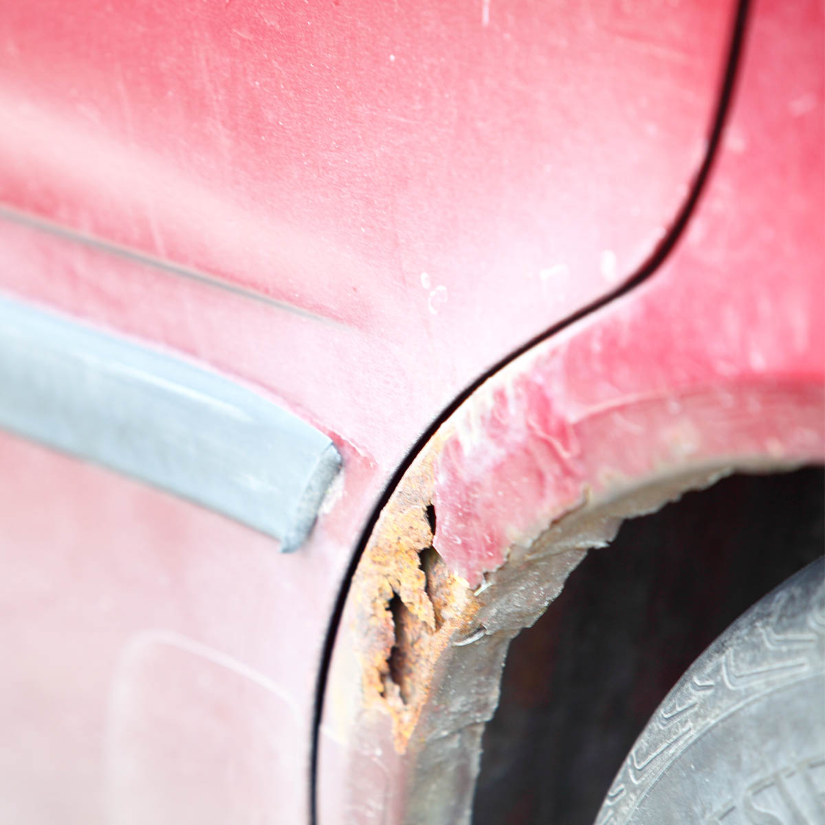 Untreated metal corroded by rust